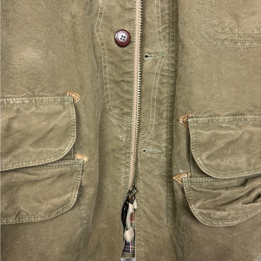 POLO Ralph Lauren Olive Canvas Hunting Shooting Jacket with Removable Lining XL - Picture 3 of 16